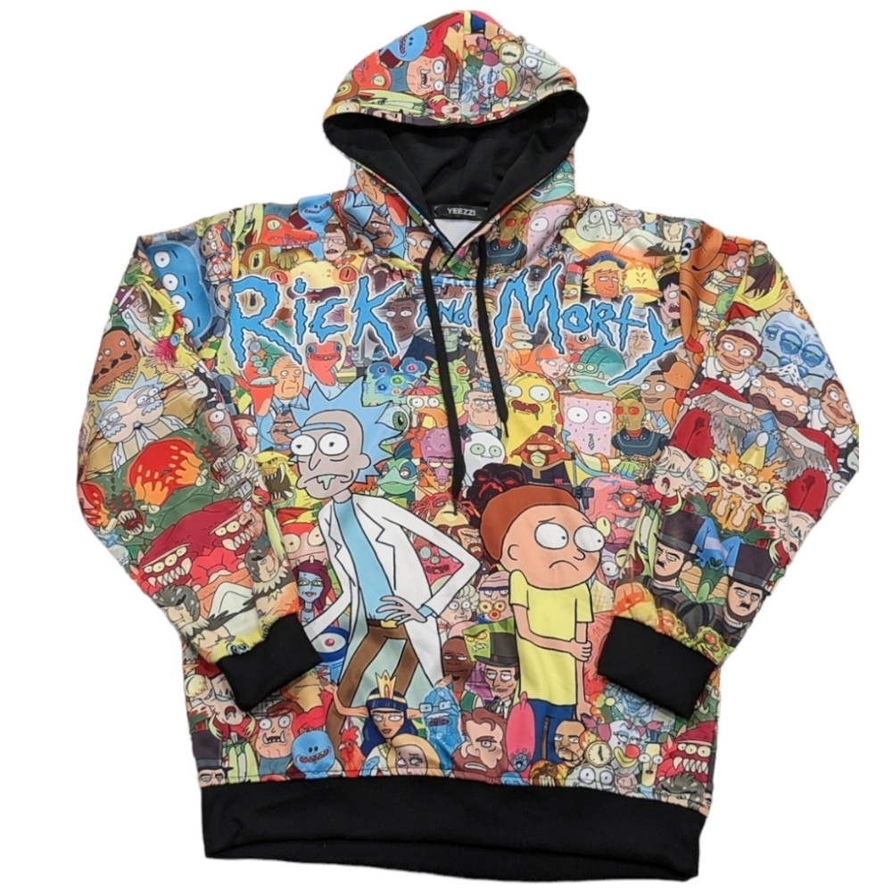 Rick and Morty Graphic Hoodie Pull Over Multicolor medium